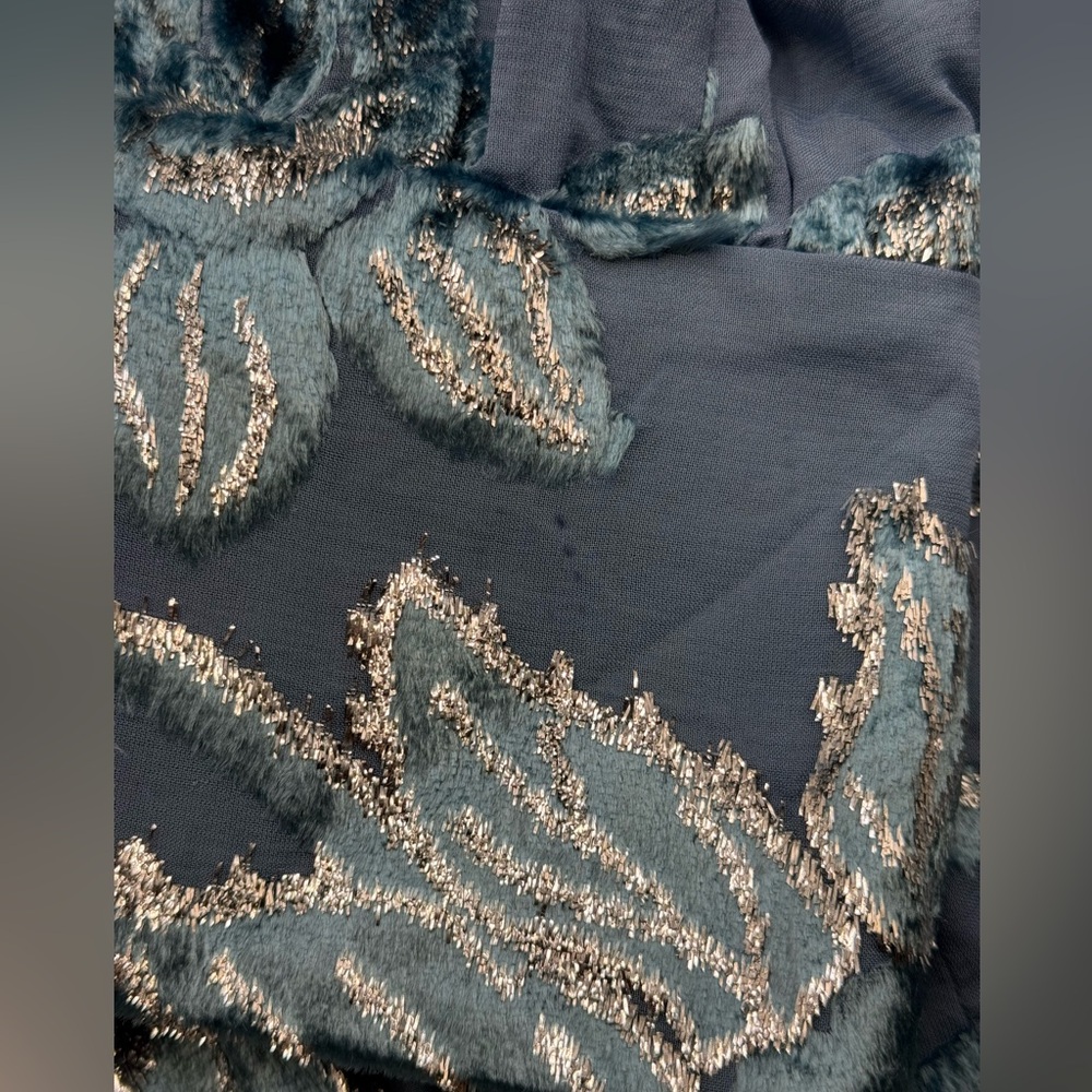 🆕 SIMKHAI 🧿 NWOT Halen Draped Velvet Mini Dress, Celestial Blue - Sz US 14 - Picture 16 of 16